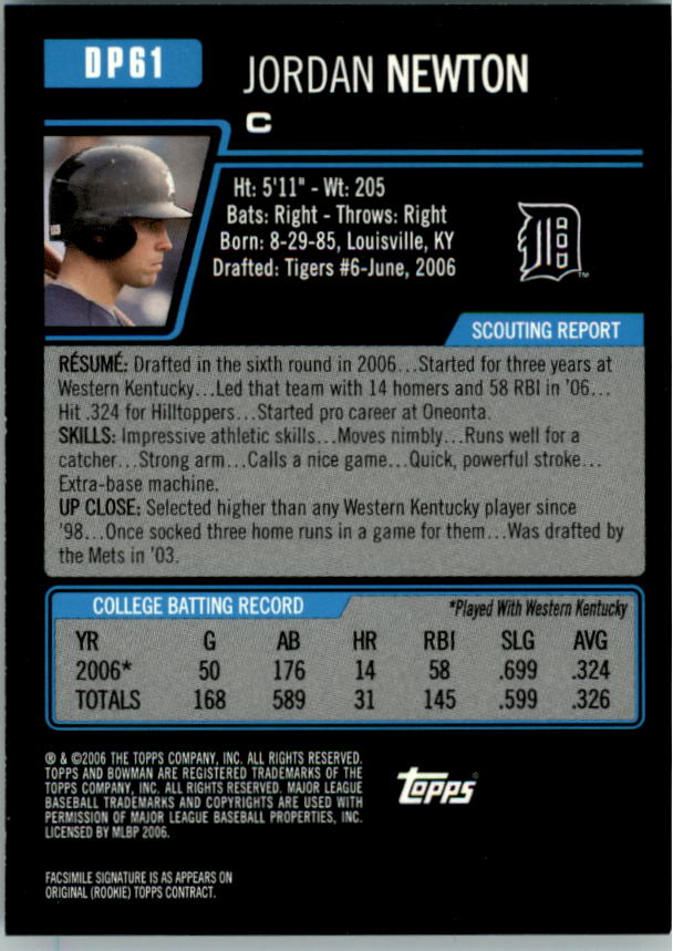2006 Bowman Draft Baseball Part 1 Main Set (Paper) - Picture 231 of 329