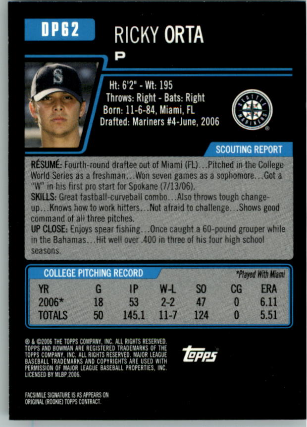 2006 Bowman Draft Baseball Part 1 Main Set (Paper) - Picture 233 of 329