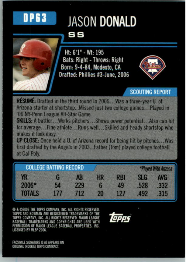 2006 Bowman Draft Baseball Part 1 Main Set (Paper) - Picture 235 of 329