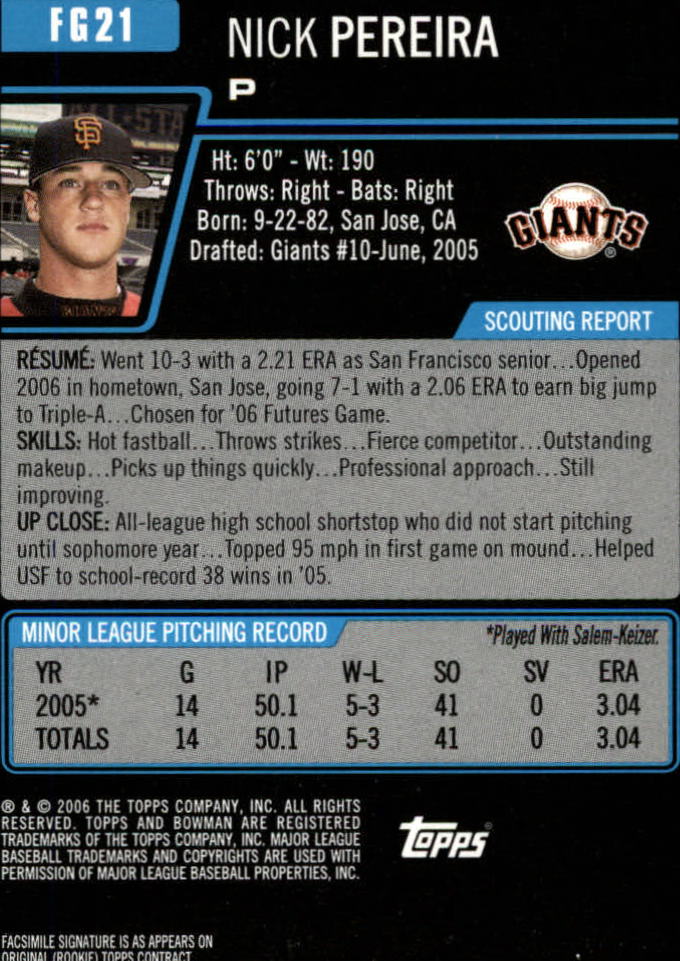 2006 Bowman Draft Baseball Part 1 Main Set (Paper) - Picture 281 of 329
