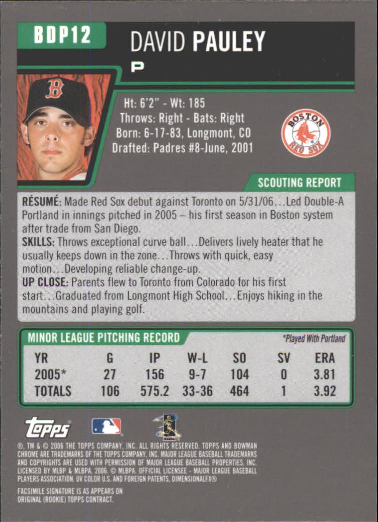 2006 Bowman Chrome Draft Baseball - Picture 24 of 368