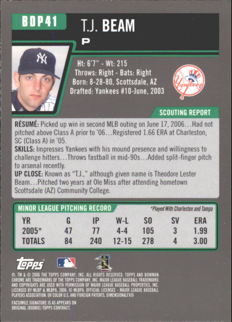 2006 Bowman Chrome Draft Baseball - Picture 80 of 368