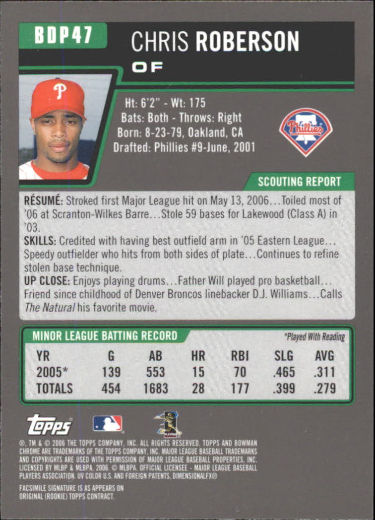 2006 Bowman Chrome Draft Baseball - Picture 92 of 368