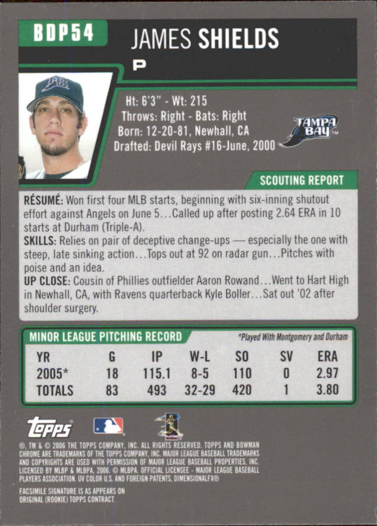 2006 Bowman Chrome Draft Baseball - Picture 106 of 368