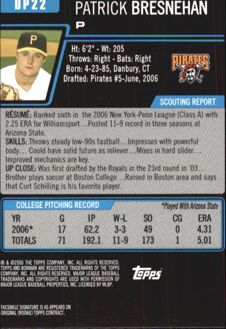 2006 Bowman Chrome Draft Baseball - Picture 147 of 368