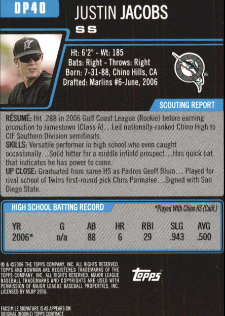 2006 Bowman Chrome Draft Baseball - Picture 181 of 368