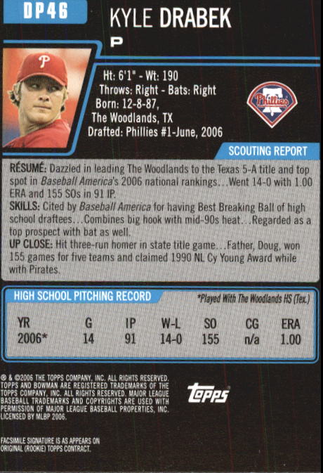 2006 Bowman Chrome Draft Baseball - Picture 193 of 368