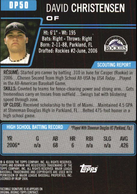 2006 Bowman Chrome Draft Baseball - Picture 201 of 368