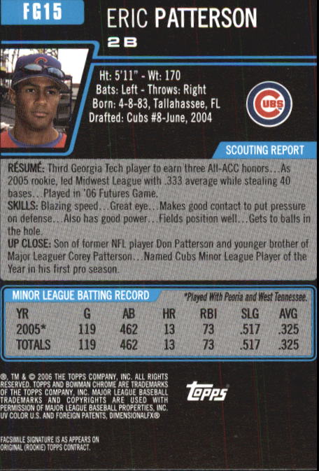 2006 Bowman Chrome Draft Baseball - Picture 281 of 368