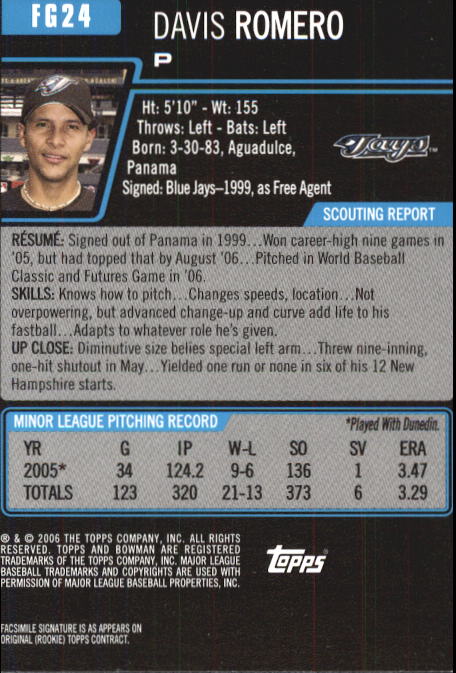 2006 Bowman Chrome Draft Baseball - Picture 299 of 368