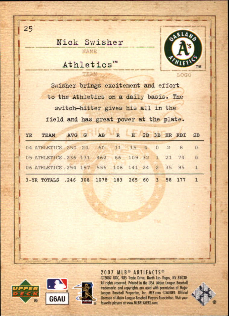 2007 Artifacts Baseball Card Pick