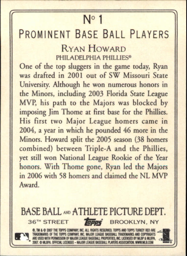2007 Topps Turkey Red Baseball - Picture 3 of 355