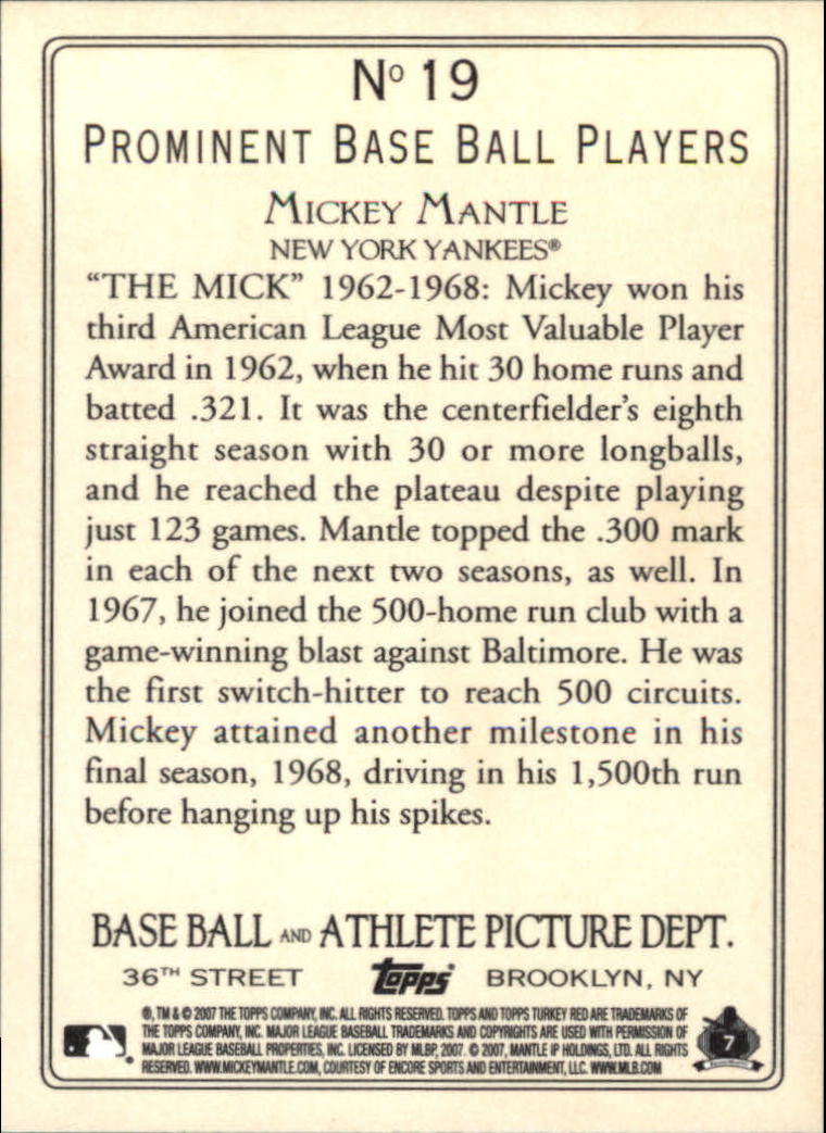 2007 Topps Turkey Red Baseball - Picture 37 of 355