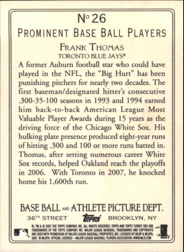 2007 Topps Turkey Red Baseball - Picture 51 of 355