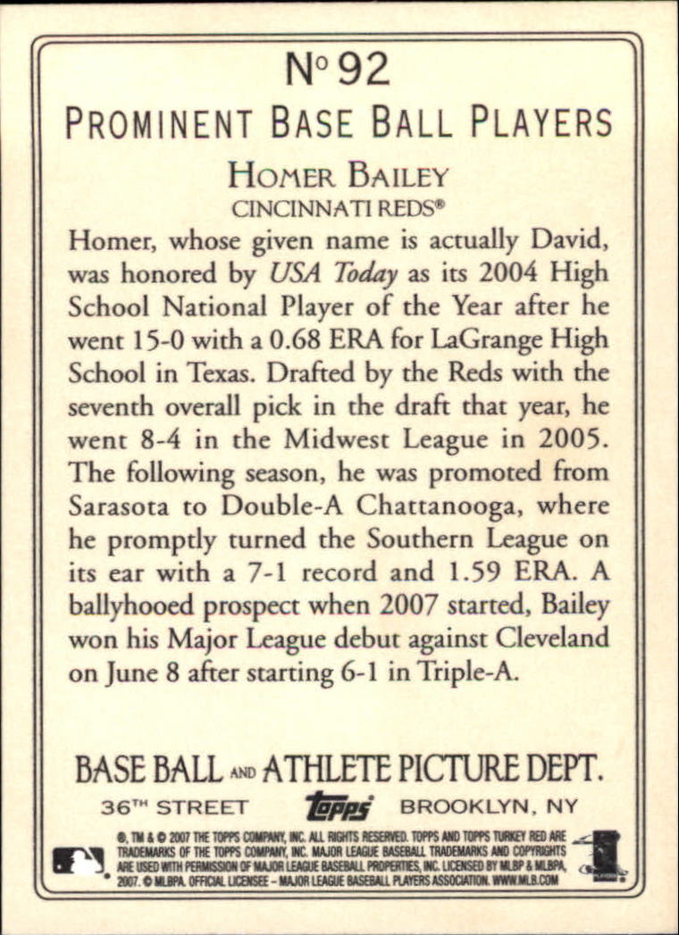 2007 Topps Turkey Red Baseball - Picture 159 of 355