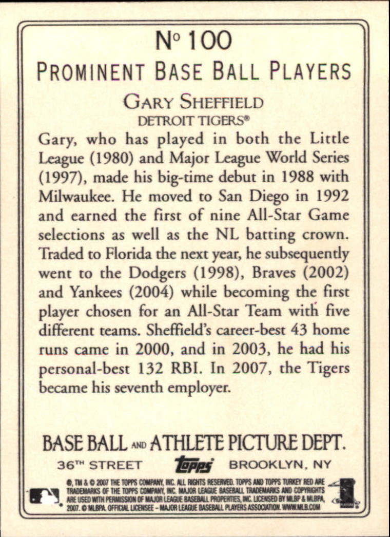 2007 Topps Turkey Red Baseball - Picture 173 of 355