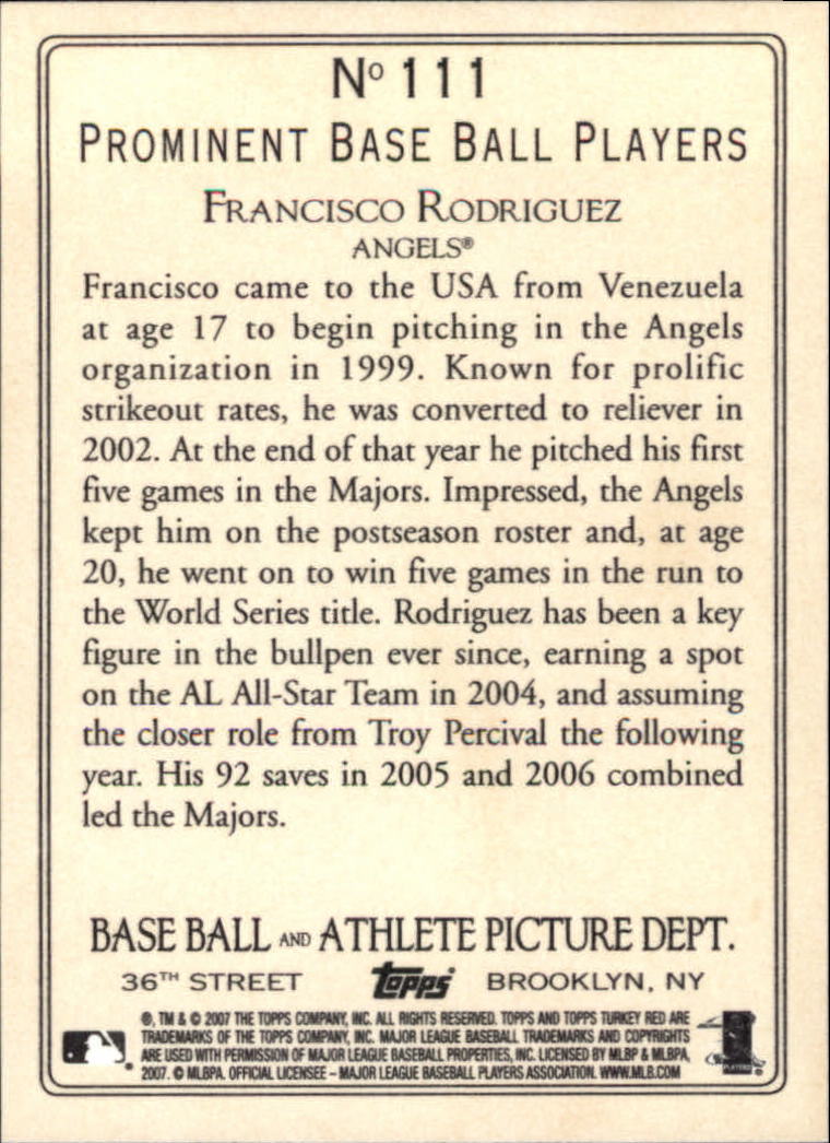 2007 Topps Turkey Red Baseball - Picture 191 of 355