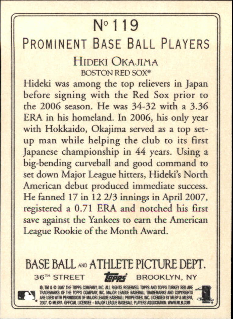 2007 Topps Turkey Red Baseball - Picture 207 of 355