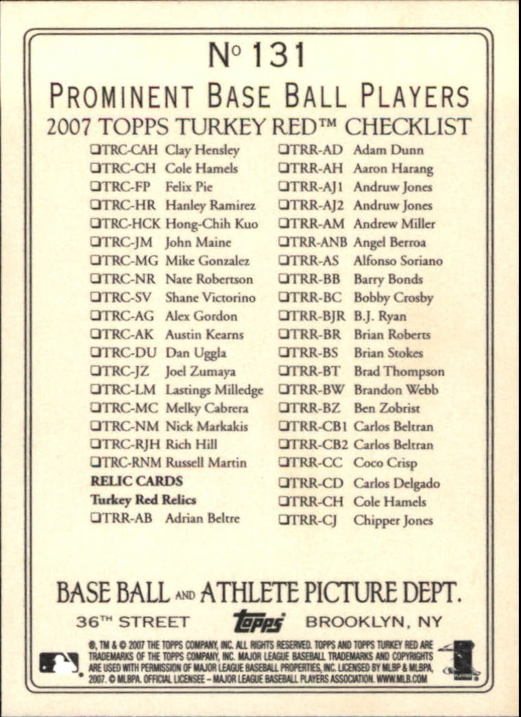 2007 Topps Turkey Red Baseball - Picture 223 of 355