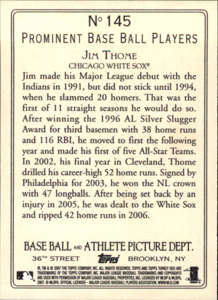 2007 Topps Turkey Red Baseball - Picture 241 of 355
