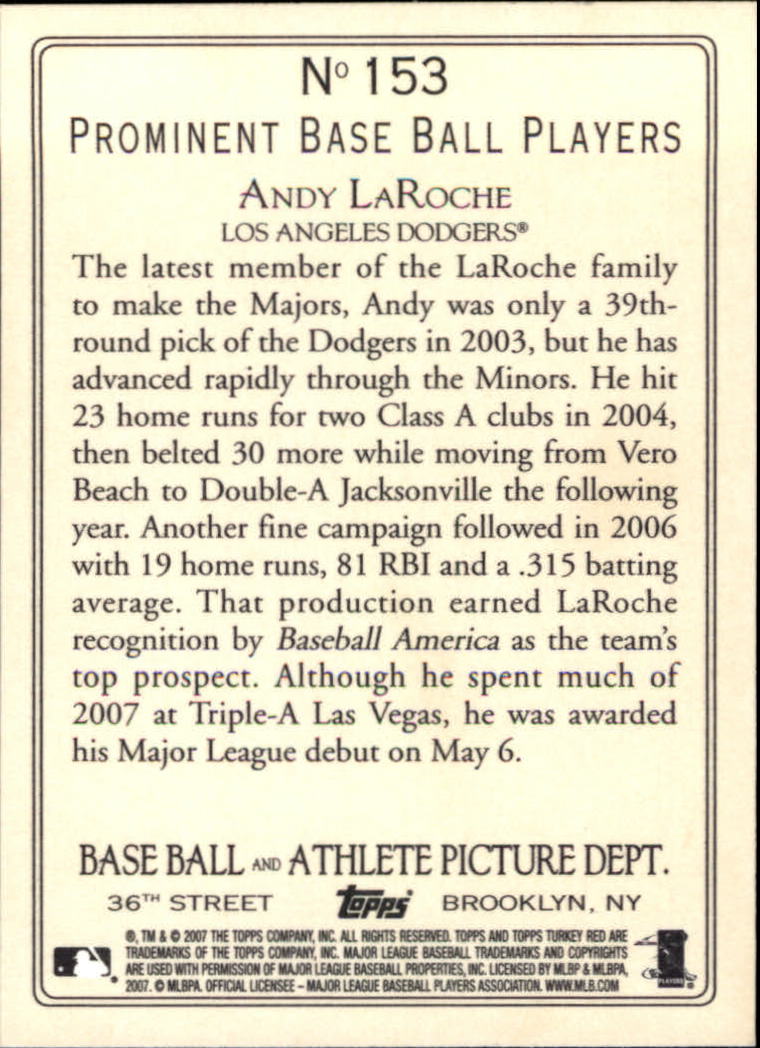 2007 Topps Turkey Red Baseball - Picture 253 of 355