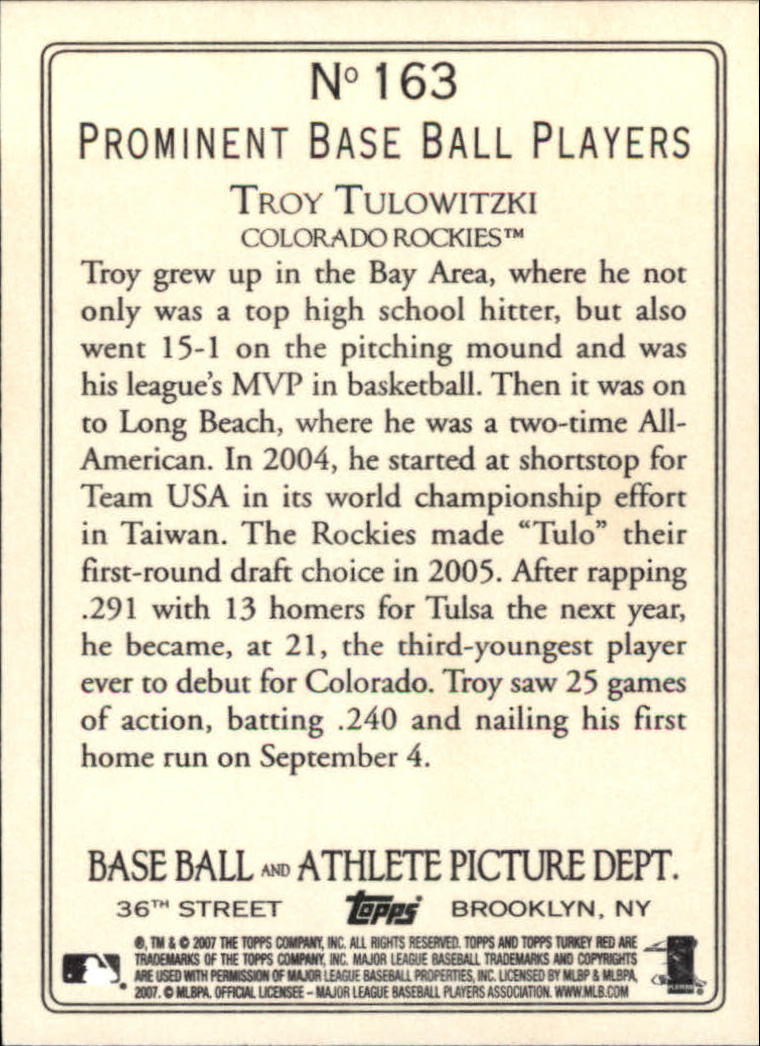 2007 Topps Turkey Red Baseball - Picture 273 of 355