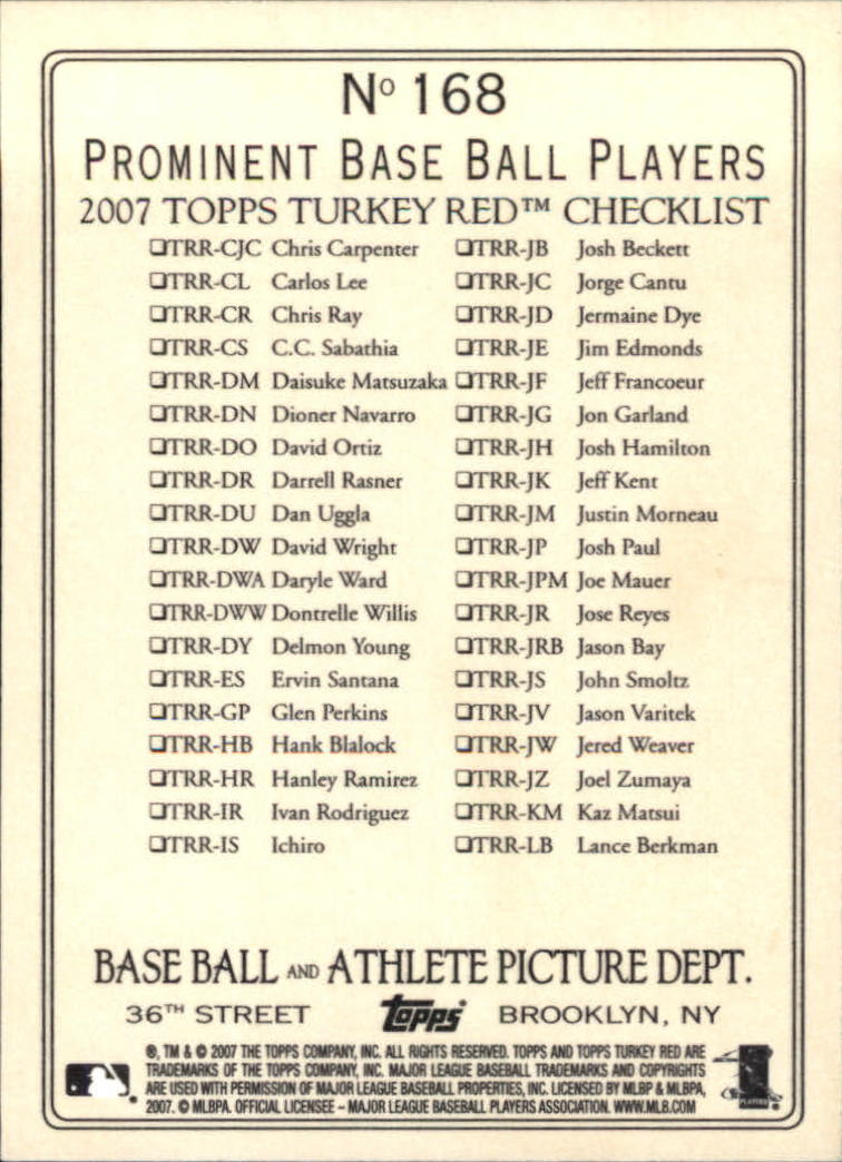2007 Topps Turkey Red Baseball - Picture 281 of 355