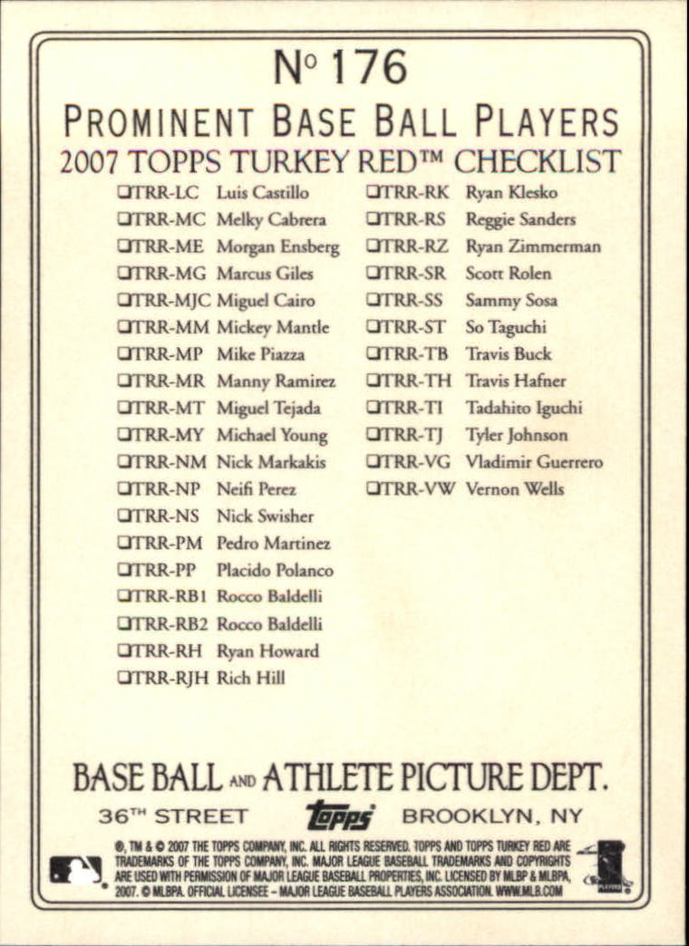 2007 Topps Turkey Red Baseball - Picture 293 of 355