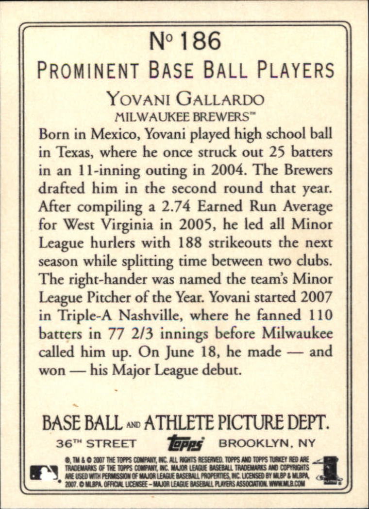 2007 Topps Turkey Red Baseball - Picture 307 of 355