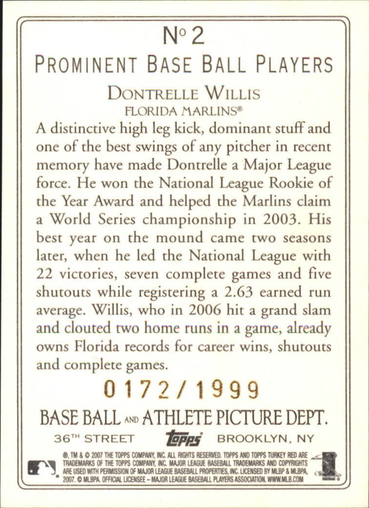 2007 Topps Turkey Red Baseball - Picture 309 of 355
