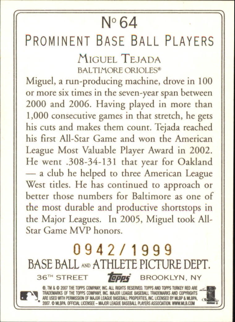 2007 Topps Turkey Red Baseball - Picture 319 of 355