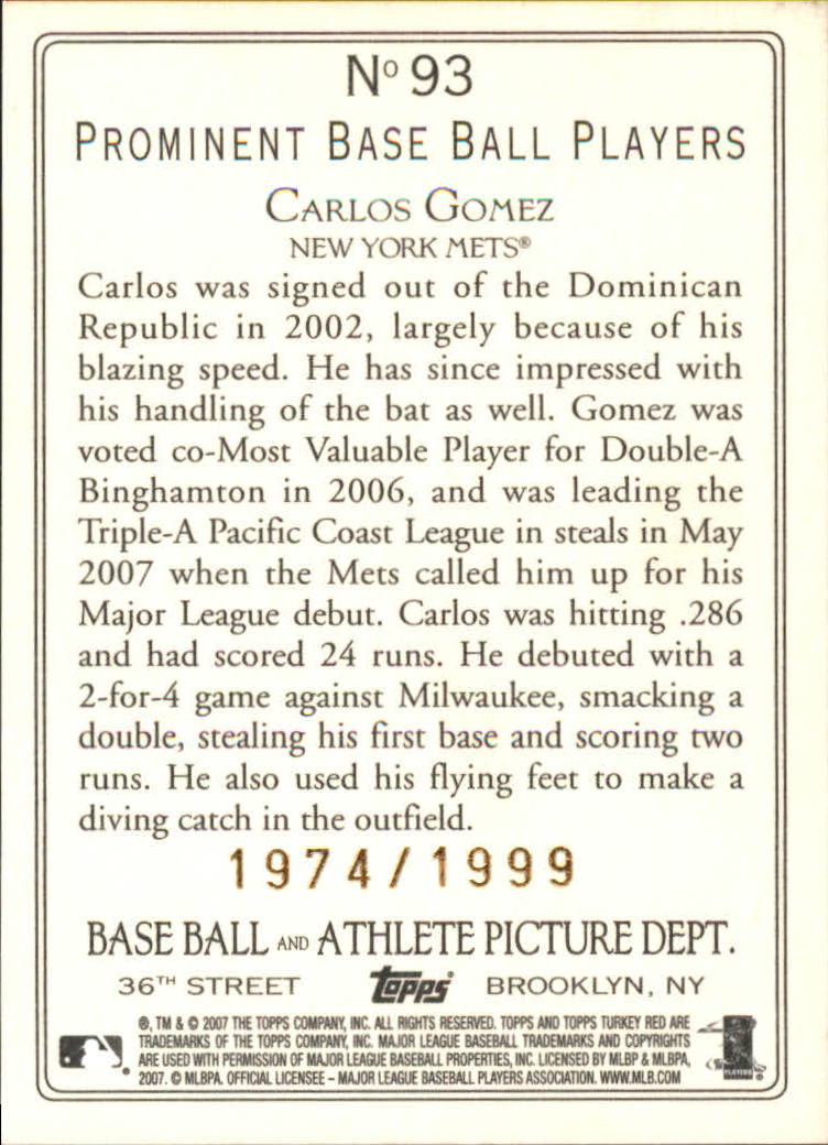2007 Topps Turkey Red Baseball - Picture 327 of 355