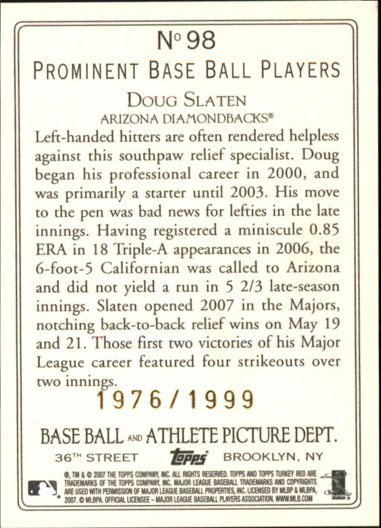 2007 Topps Turkey Red Baseball - Picture 329 of 355