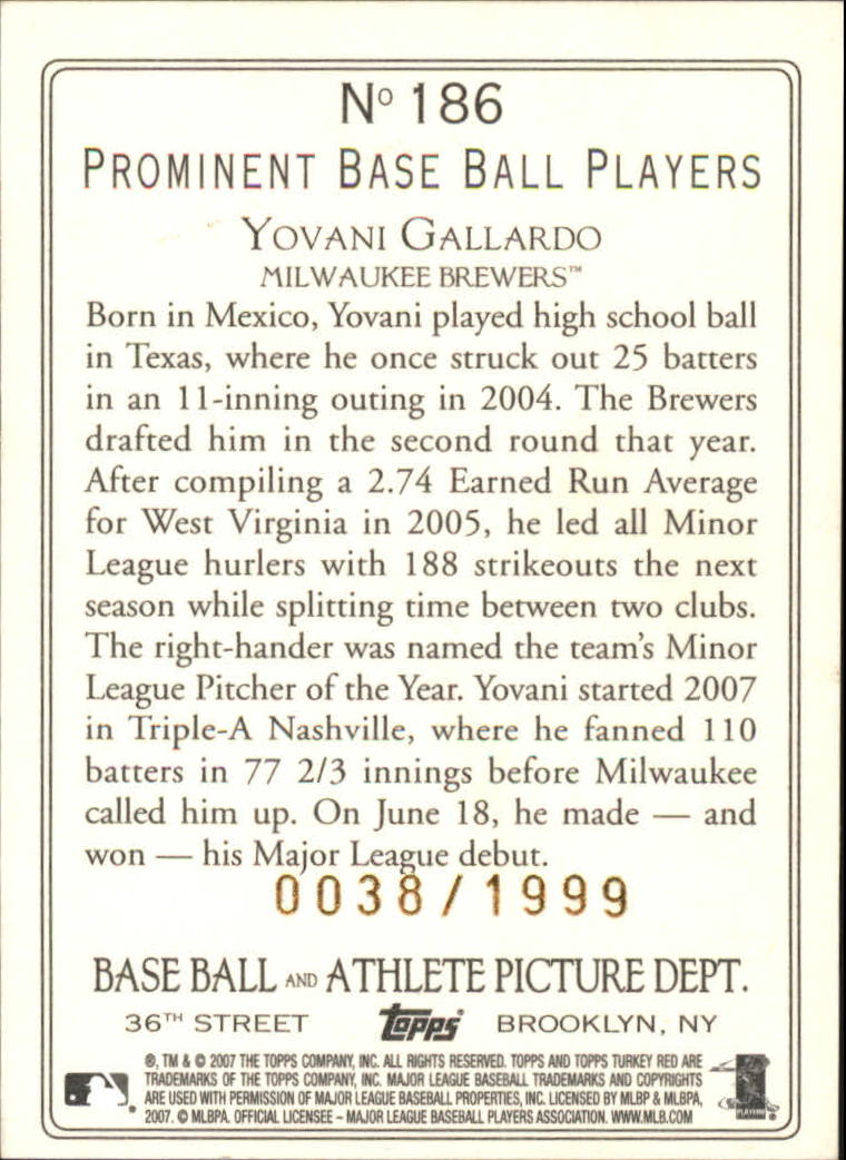 2007 Topps Turkey Red Baseball - Picture 341 of 355