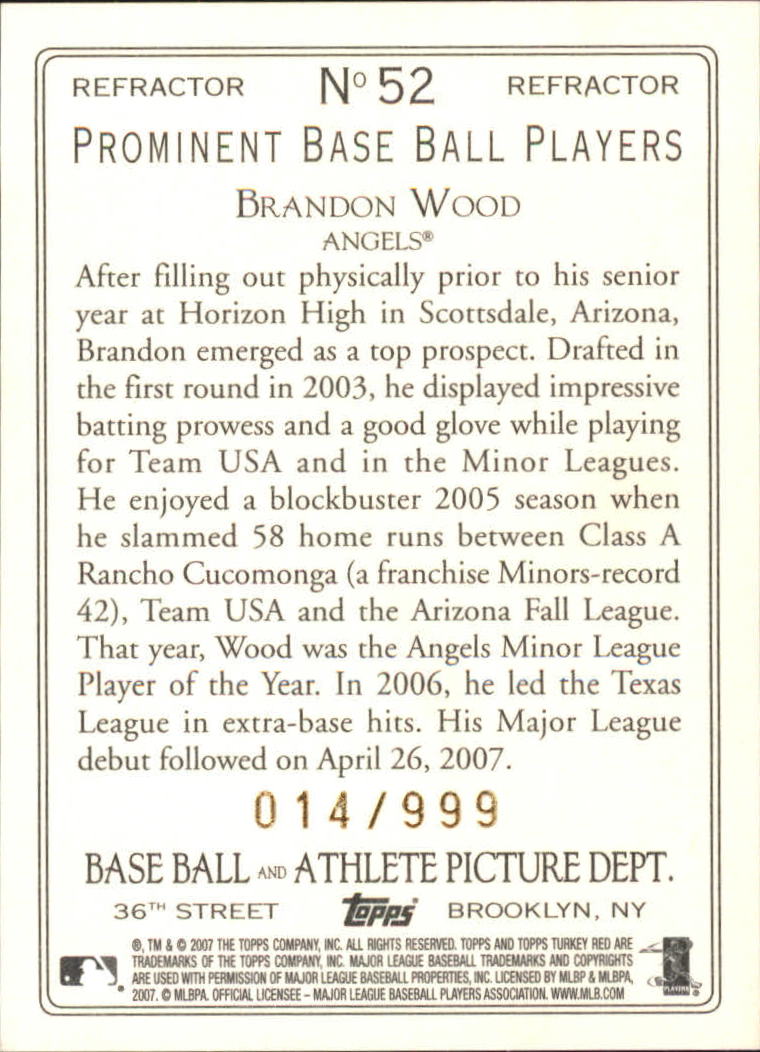 2007 Topps Turkey Red Baseball - Picture 349 of 355