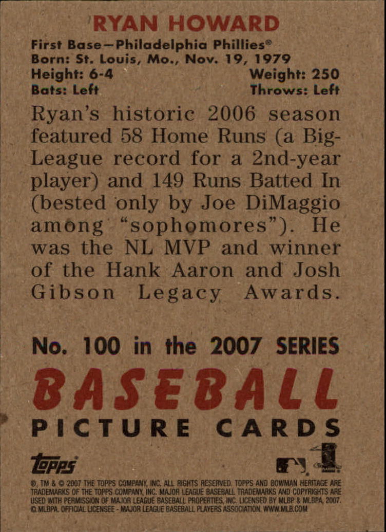 A5534- 2007 Bowman Heritage Baseball Insert Cards -You Pick- 15+ FREE US SHIP - Picture 231 of 294