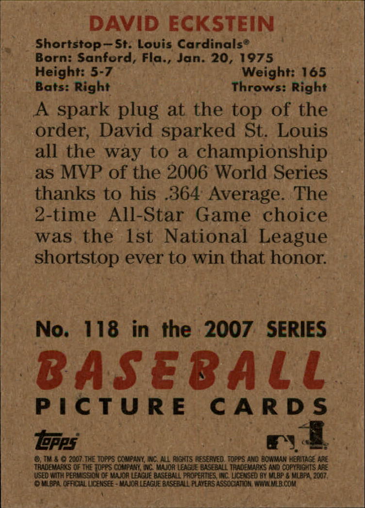 A5534- 2007 Bowman Heritage Baseball Insert Cards -You Pick- 15+ FREE US SHIP - Picture 94 of 294