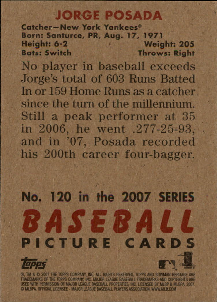 A5534- 2007 Bowman Heritage Baseball Insert Cards -You Pick- 15+ FREE US SHIP - Picture 203 of 294