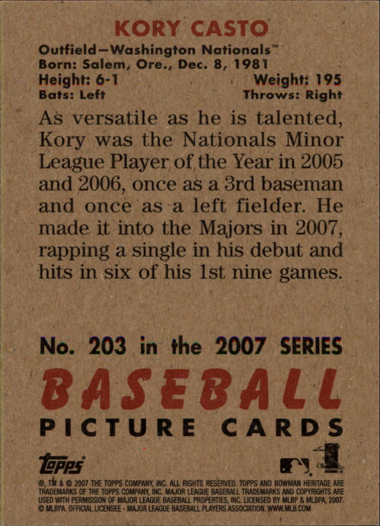 A5534- 2007 Bowman Heritage Baseball Insert Cards -You Pick- 15+ FREE US SHIP - Picture 82 of 294