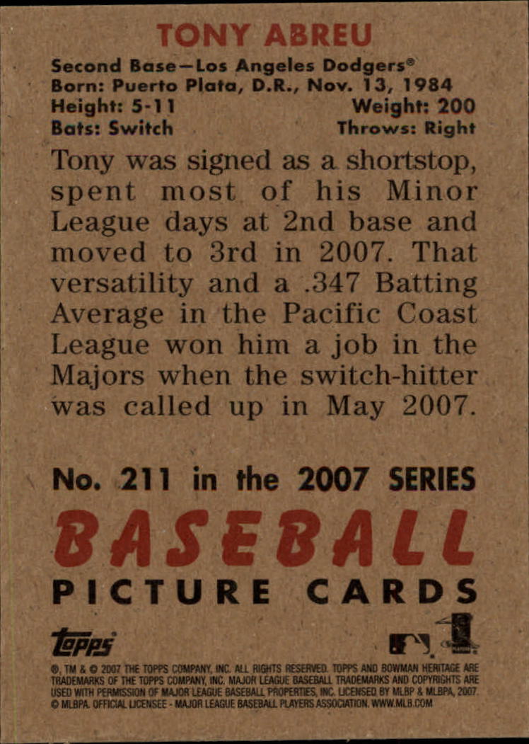 A5534- 2007 Bowman Heritage Baseball Insert Cards -You Pick- 15+ FREE US SHIP - Picture 249 of 294