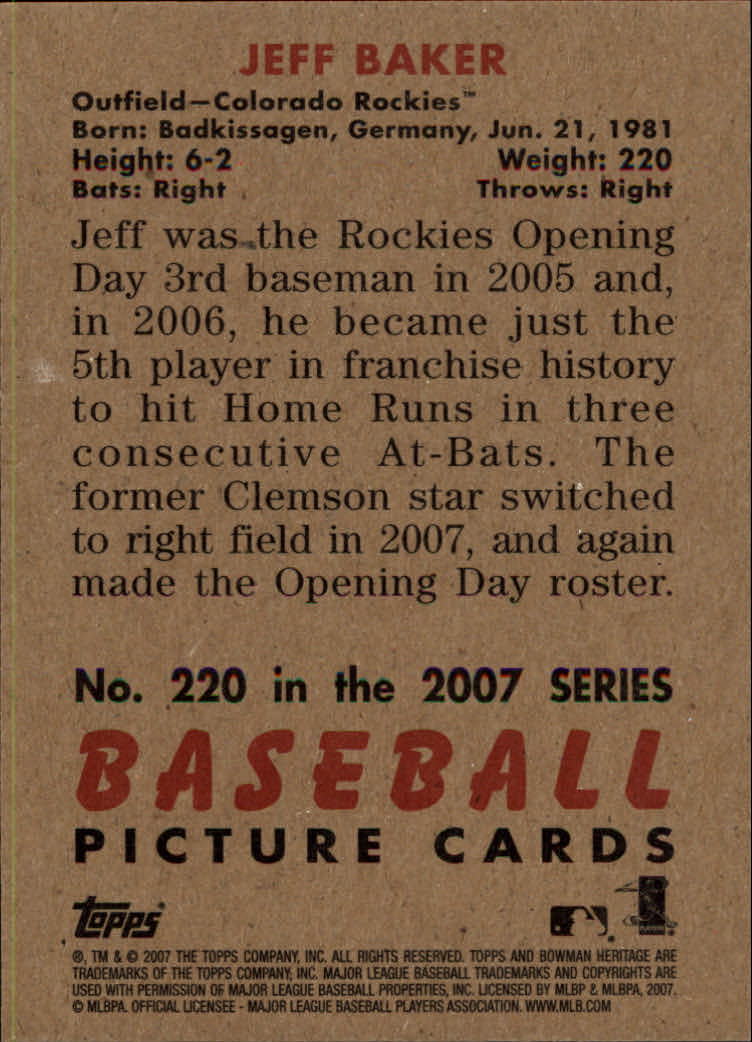 A5534- 2007 Bowman Heritage Baseball Insert Cards -You Pick- 15+ FREE US SHIP - Picture 72 of 294