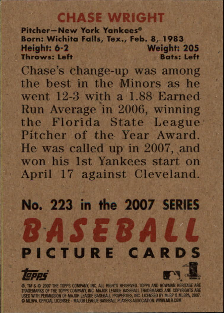 A5534- 2007 Bowman Heritage Baseball Insert Cards -You Pick- 15+ FREE US SHIP - Picture 257 of 294