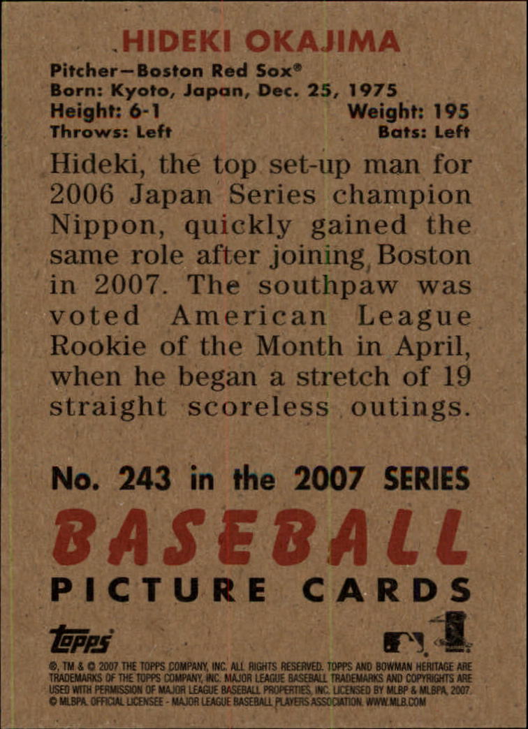 A5534- 2007 Bowman Heritage Baseball Insert Cards -You Pick- 15+ FREE US SHIP - Picture 282 of 294