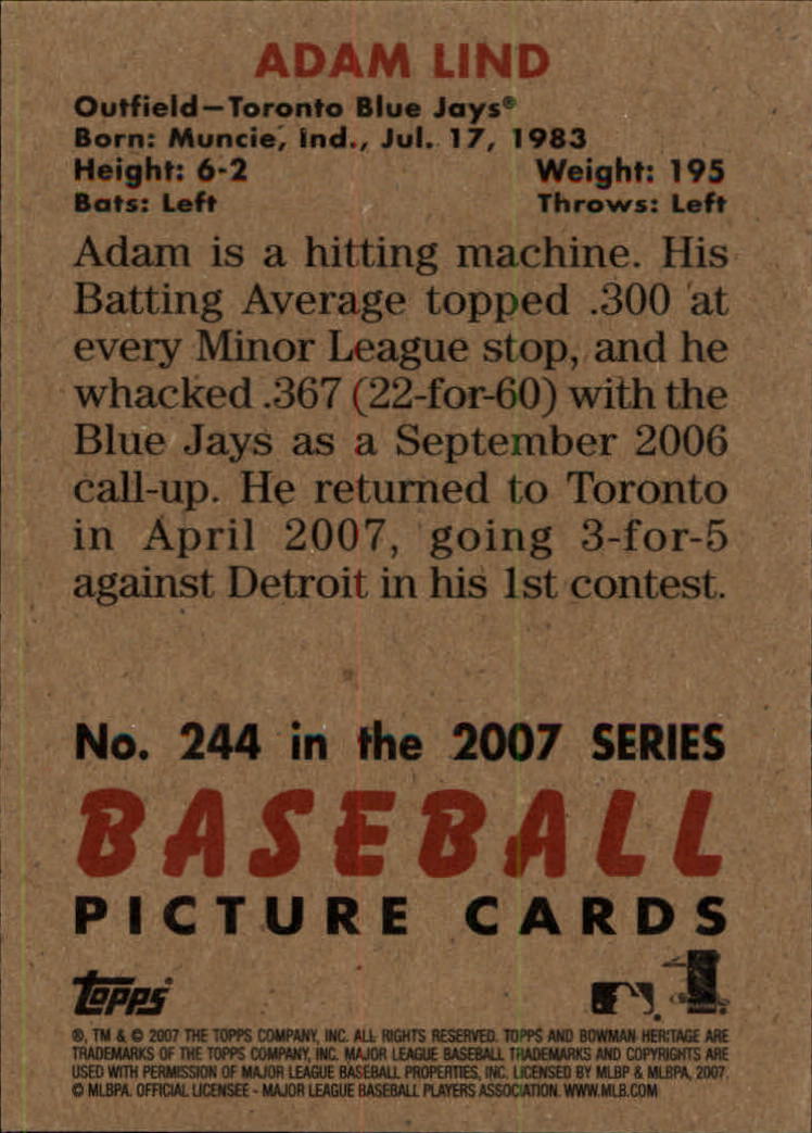 A5534- 2007 Bowman Heritage Baseball Insert Cards -You Pick- 15+ FREE US SHIP - Picture 55 of 294
