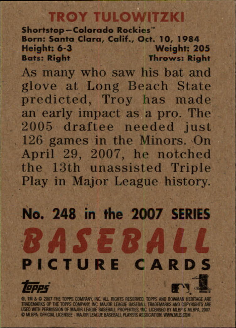 A5534- 2007 Bowman Heritage Baseball Insert Cards -You Pick- 15+ FREE US SHIP - Picture 269 of 294