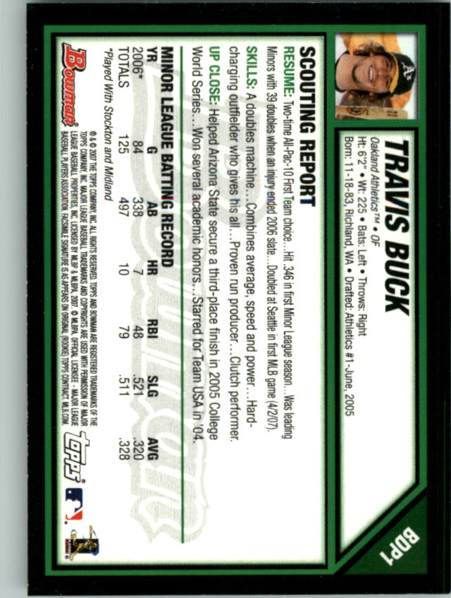 2007 Bowman Draft Baseball Part 1 Main Set (Paper) - Picture 3 of 316