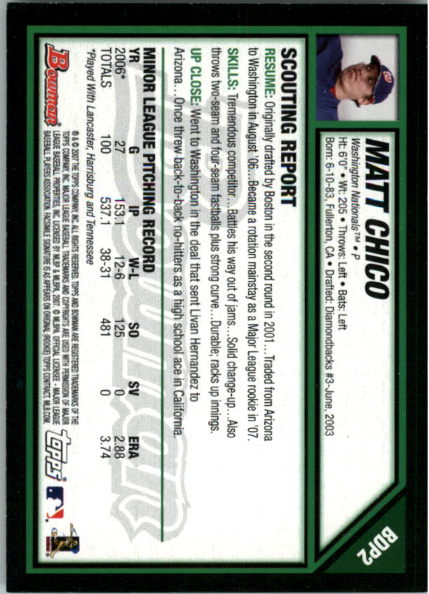 2007 Bowman Draft Baseball Part 1 Main Set (Paper) - Picture 5 of 316