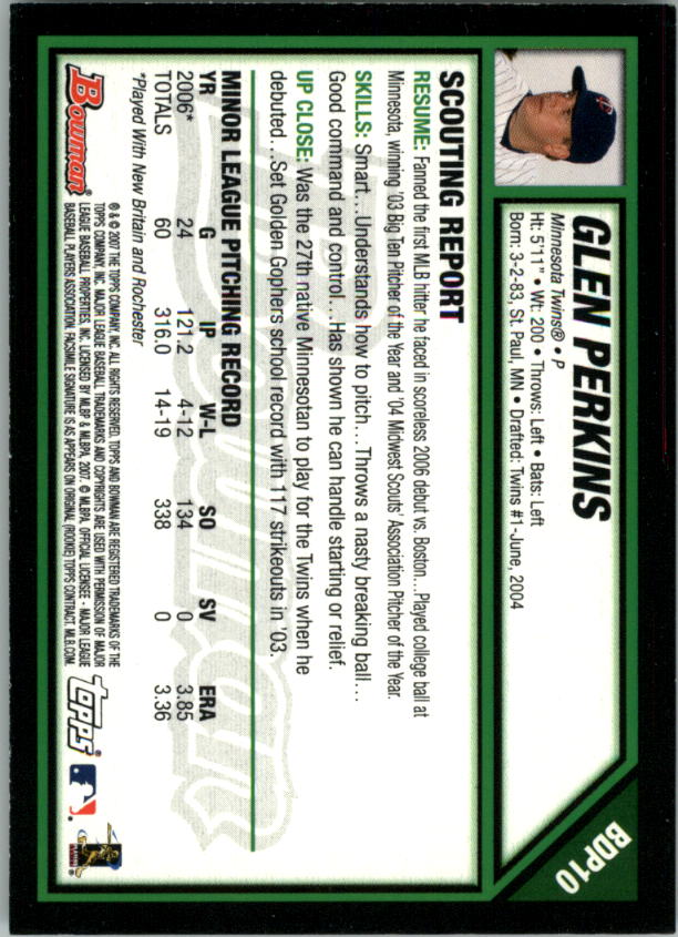 2007 Bowman Draft Baseball Part 1 Main Set (Paper) - Picture 21 of 316