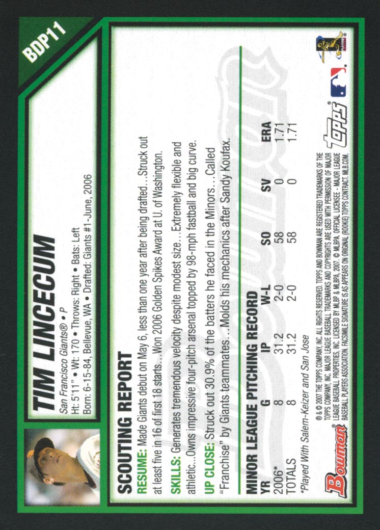 2007 Bowman Draft Baseball Part 1 Main Set (Paper) - Picture 23 of 316