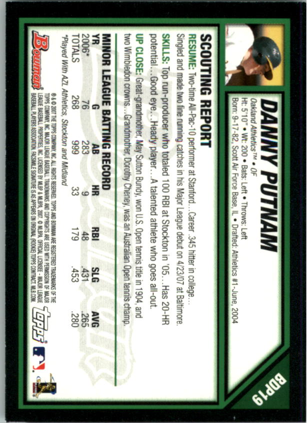 2007 Bowman Draft Baseball Part 1 Main Set (Paper) - Picture 39 of 316